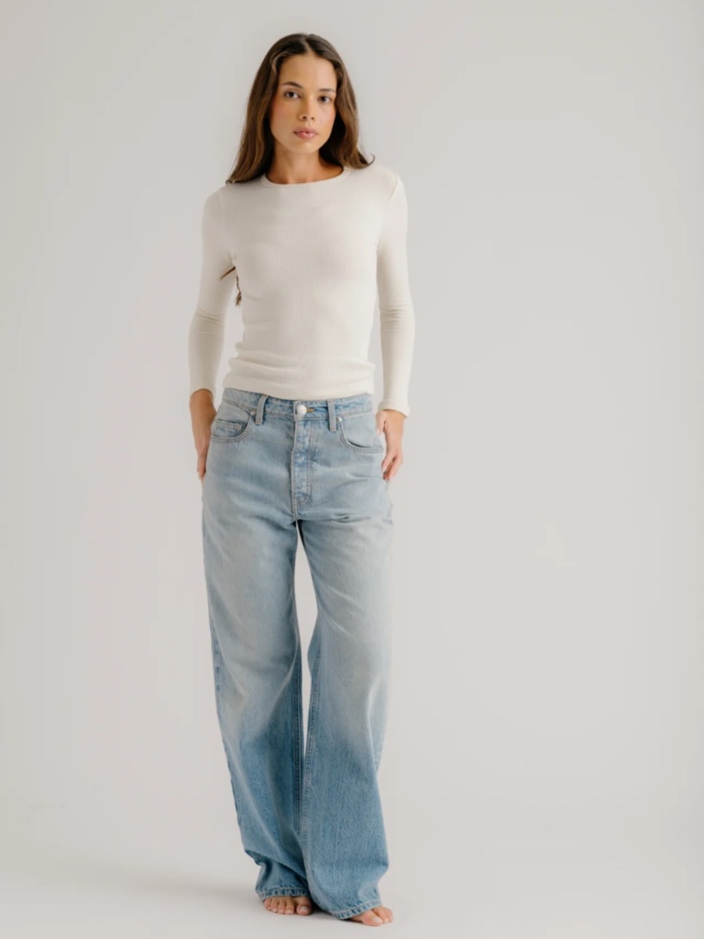Sablyn Sammy Denim Jeans Wide Leg Cotton Womens 26 Twilight USA